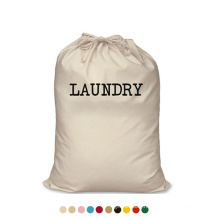 Travelling Fashion reusable eco friendly drawstring Storage Cotton Canvas Laundry Bag with custom logo